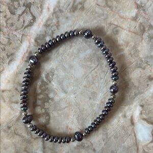 Honora genuine black cultured pearl with sterling silver beads
